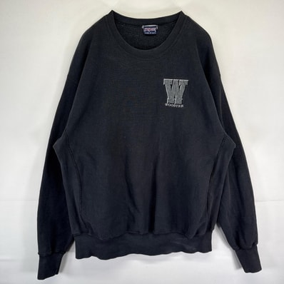 古着 90's/90年代 ジャンスポーツ JANSPORT USA製 スウェット トレーナー リバースウィーブタイプ 刺繍 大きいサイズ 2XL ブラック メンズ