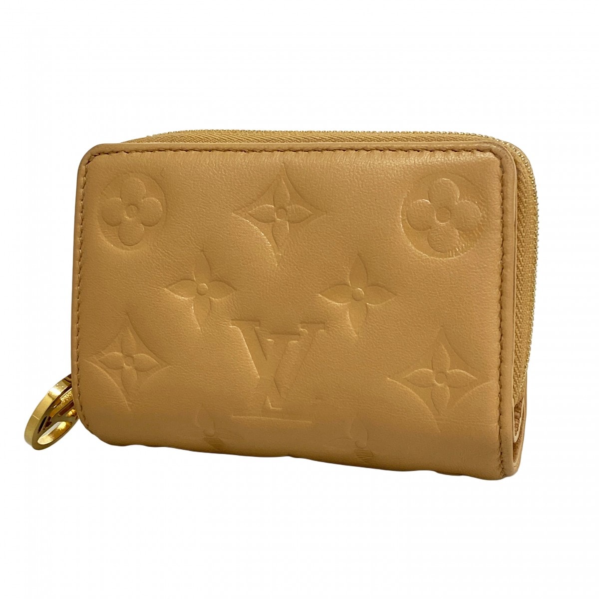 【6dd5419-k】ルイヴィトン 財布 モノグラム・エンボス ポルトフォイユルー M81673 キャメル【中古】レディース