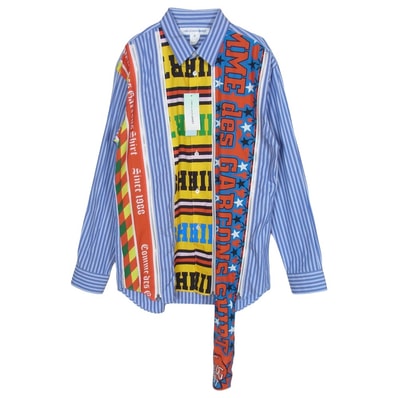 COMME des GARCONS コムデギャルソン 長袖シャツ 25AW FP-B012-W25 SHIRT シャツ yarn dyed cotton stripe x poplin print ヤーン ダイド ポプリン 長袖 シャツ M【極上美品】【中古】