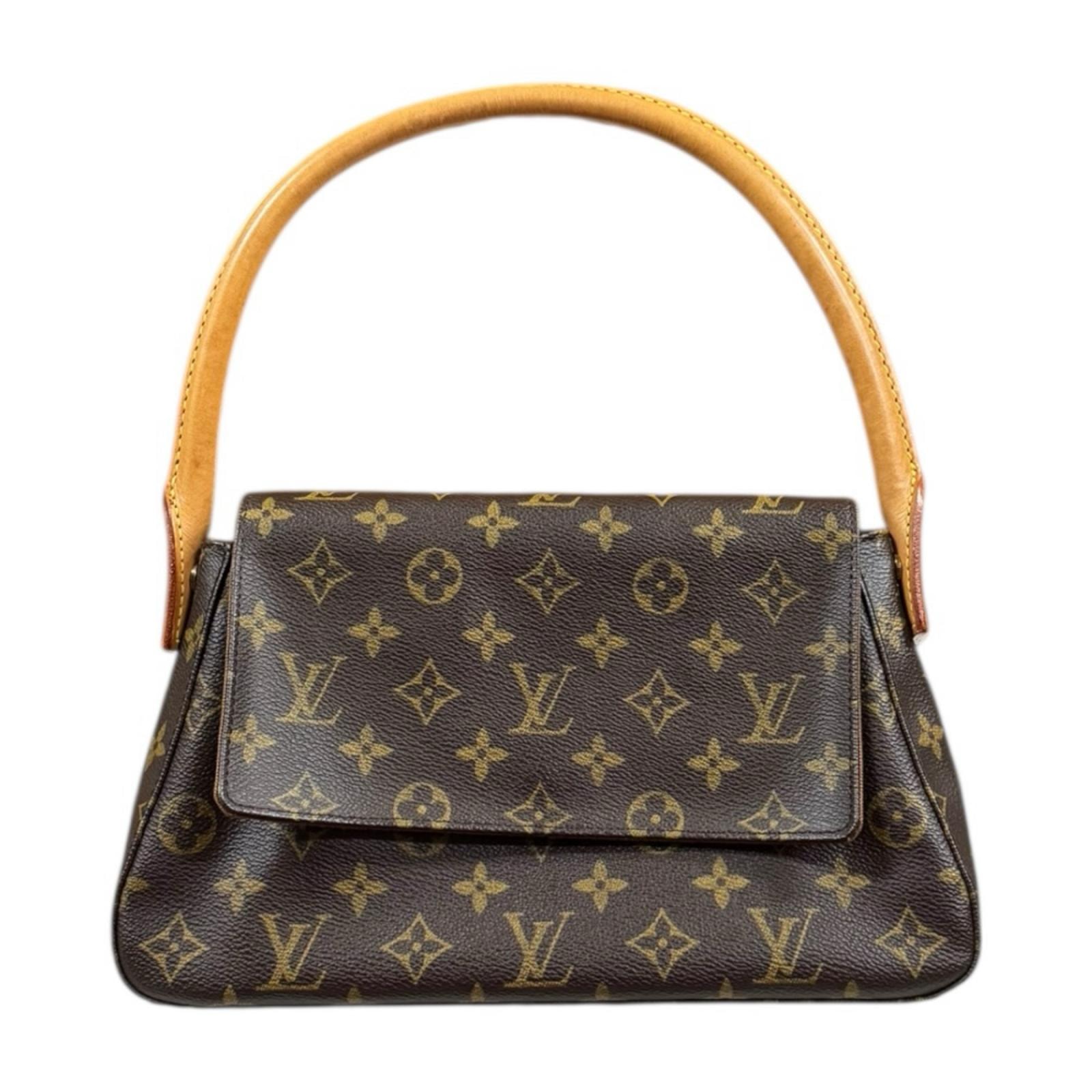 ルイヴィトン ミニルーピング モノグラム ハンドバッグ モノグラムキャンバス M51147 ブラウン レディース LOUIS VUITTON  中古