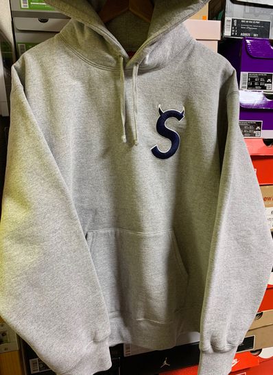 Supreme S Logo Hooded Sweatshirt "Heather Grey" (22FW)