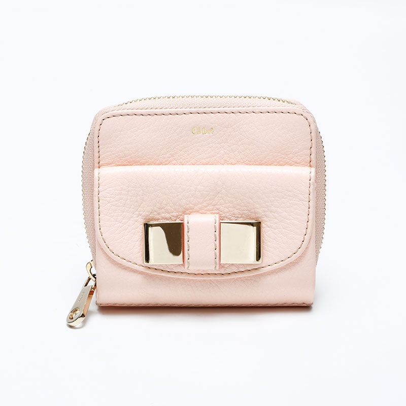 クロエ Chloe リボン レザー 二つ折り財布【中古】