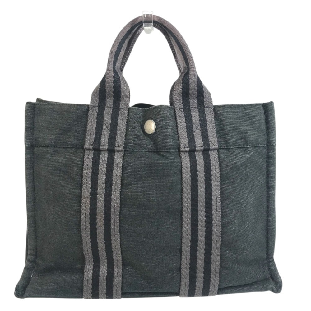 エルメス HERMES フールトゥPM フールトゥ PM トートバッグ カバン ハンドバッグ コットン ブラック