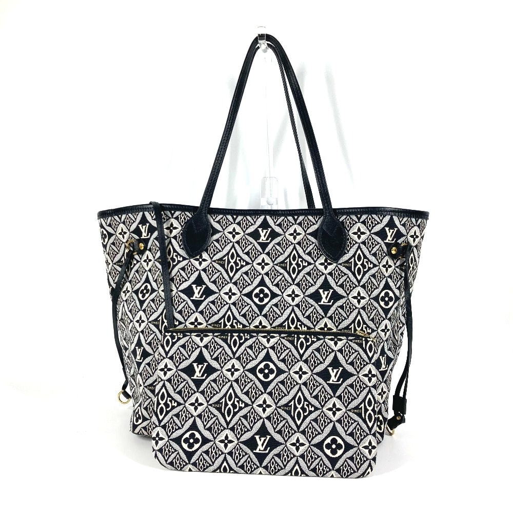 ルイヴィトン LOUIS VUITTON ネヴァーフルMM M57230 モノグラム SINCE1854  トートバッグ 肩掛け カバン ポーチ付き ショルダーバッグ ジャガード ブラック