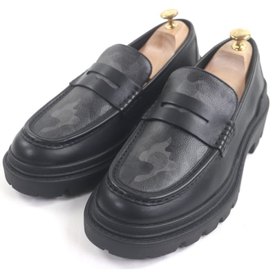 未使用品 コーチ ローファー プラットフォーム ブラック 8.5 CAP33