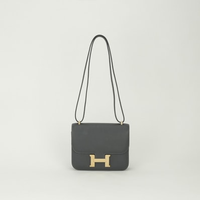 エルメス HERMES コンスタンス3 ミニ18 コンスタンス 3 ミニ 18 バッグ ショルダーバッグ エプソン グラファイト Graphite グレー Gray ゴールド金具 ヴォーエプソン