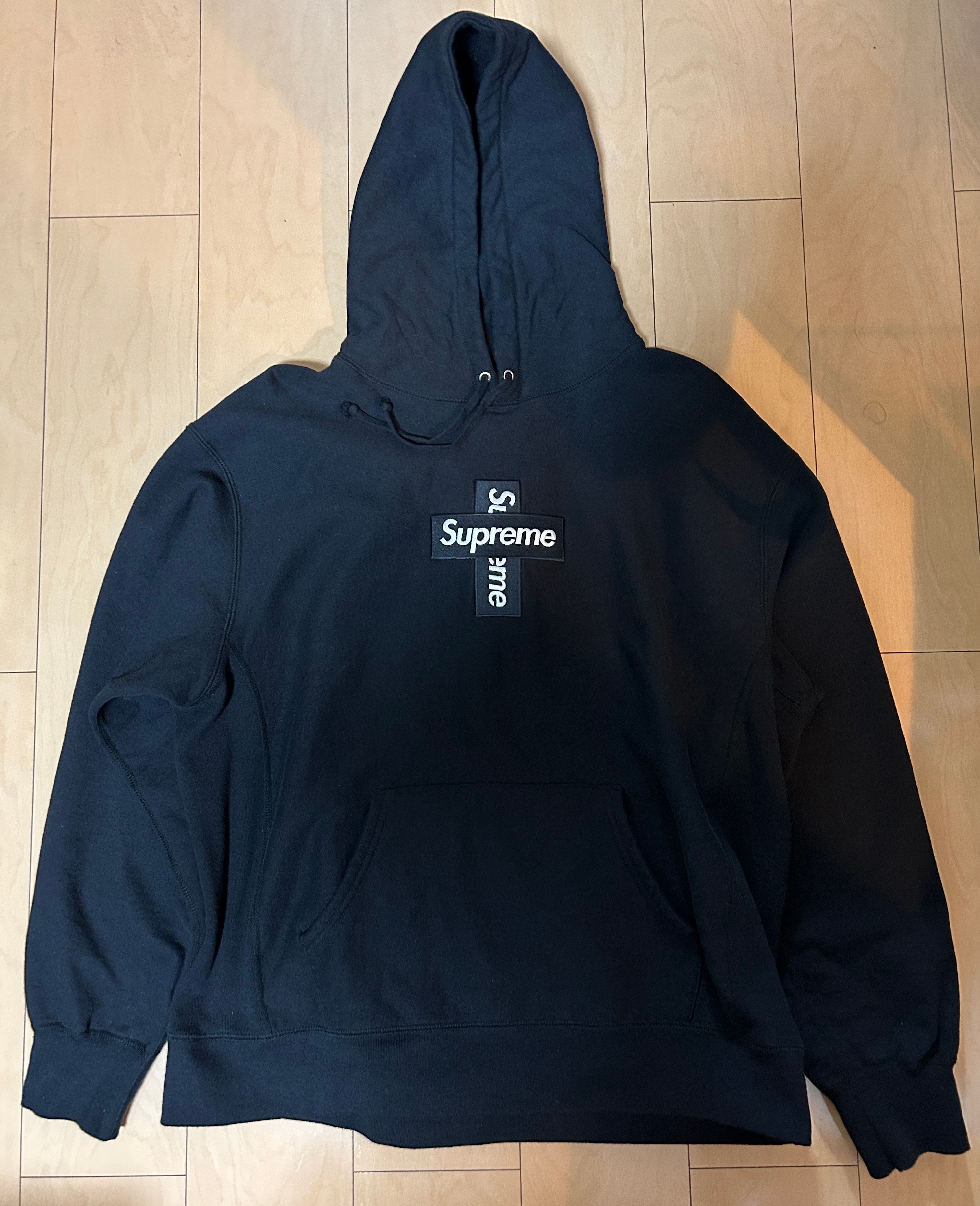 Supreme Cross Box Logo Hooded Sweatshirt "Black"