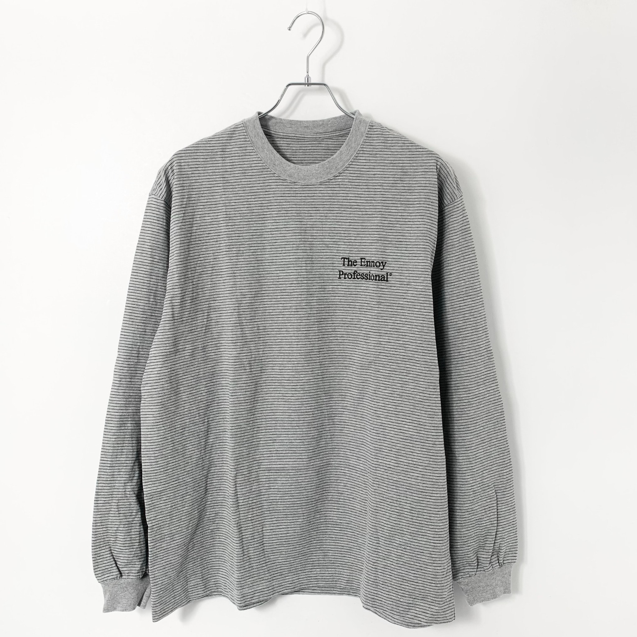 ENNOY 23SS L/S Border T-Shirts "Gray/Black"