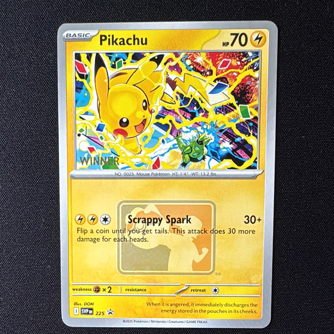 ピカチュウ P [SVP EN 225]【英語版】(プロモーションカード「2025 ワールドセレブレーション トーナメント ローカルリーグ 優勝」)