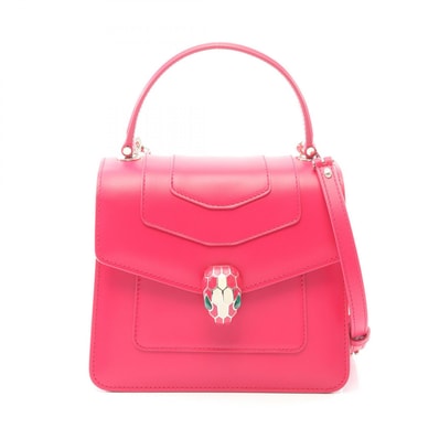 ブルガリ BVLGARI セルペンティ フォーエバー ハンドバッグ バッグ レザー レディース ピンク系 290569 【中古】