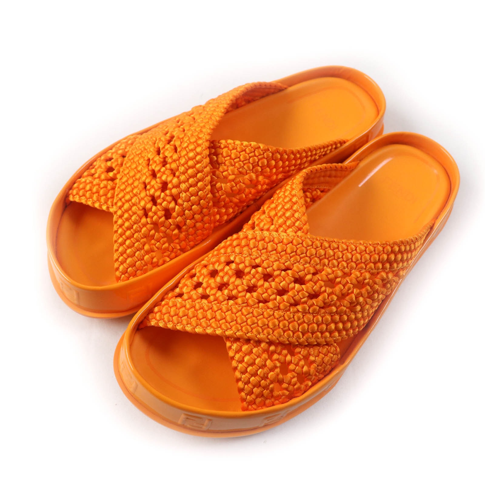 極美品 フェンディ
 サンダル リフレクション オレンジ レディース 36