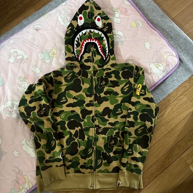 A BATHING APE ABC Camo 2nd Shark Full Zip Hoodie "Green"