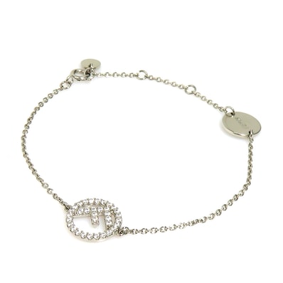 フェンディ FENDI ブレスレット エフイズ メタル/ラインストーン シルバー レディース【中古】 e60570g