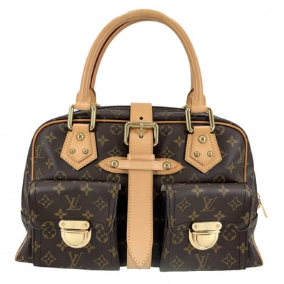 LOUIS VUITTON ルイヴィトン ハンドバッグ 肩掛け Manhattan GM マンハッタンGM ブラウン 茶 M40025 モノグラムキャンバス ゴールド金具 レディース【中古品】
