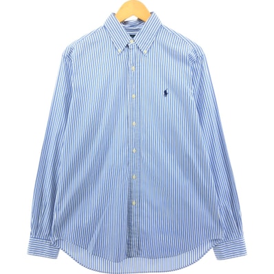 古着 ラルフローレン Ralph Lauren CLASSIC FIT クラシックフィット マルチストライプ 長袖 ボタンダウンストライプシャツ メンズM相当/eaa557779