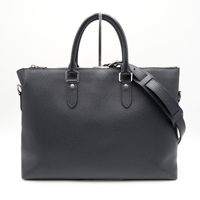 LOUIS VUITTON(ルイヴィトン)アントン ブリーフケース 2WAY ビジネスバッグ ショルダーバッグ タイガ レザー ネイビー シルバー金具 メンズ A4対応 書類バッグ【中古】