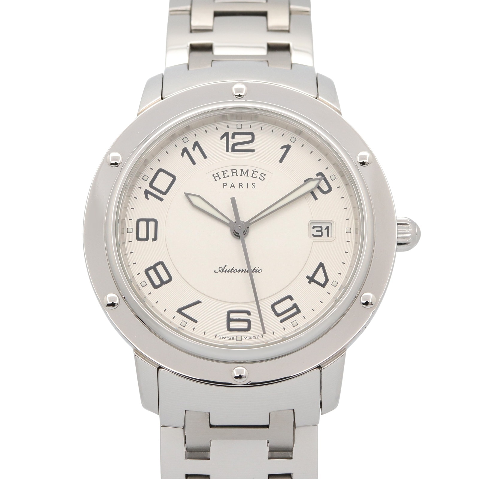 エルメス HERMES クリッパークラシック 腕時計 時計 ステンレススチール メンズ シルバー系 CP2.810 【中古】