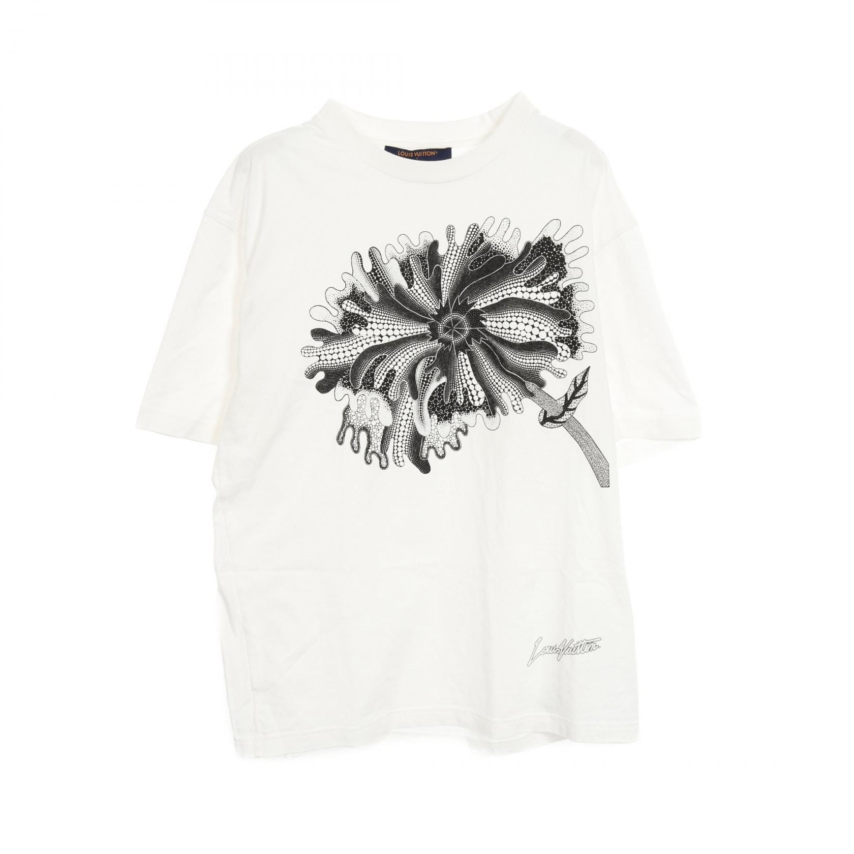 ルイ・ヴィトン LOUIS VUITTON LOUIS VUITTON × 草間彌生 サイケデリックフラワー カットソー 衣料品 トップス コットン メンズ ホワイト系 【中古】