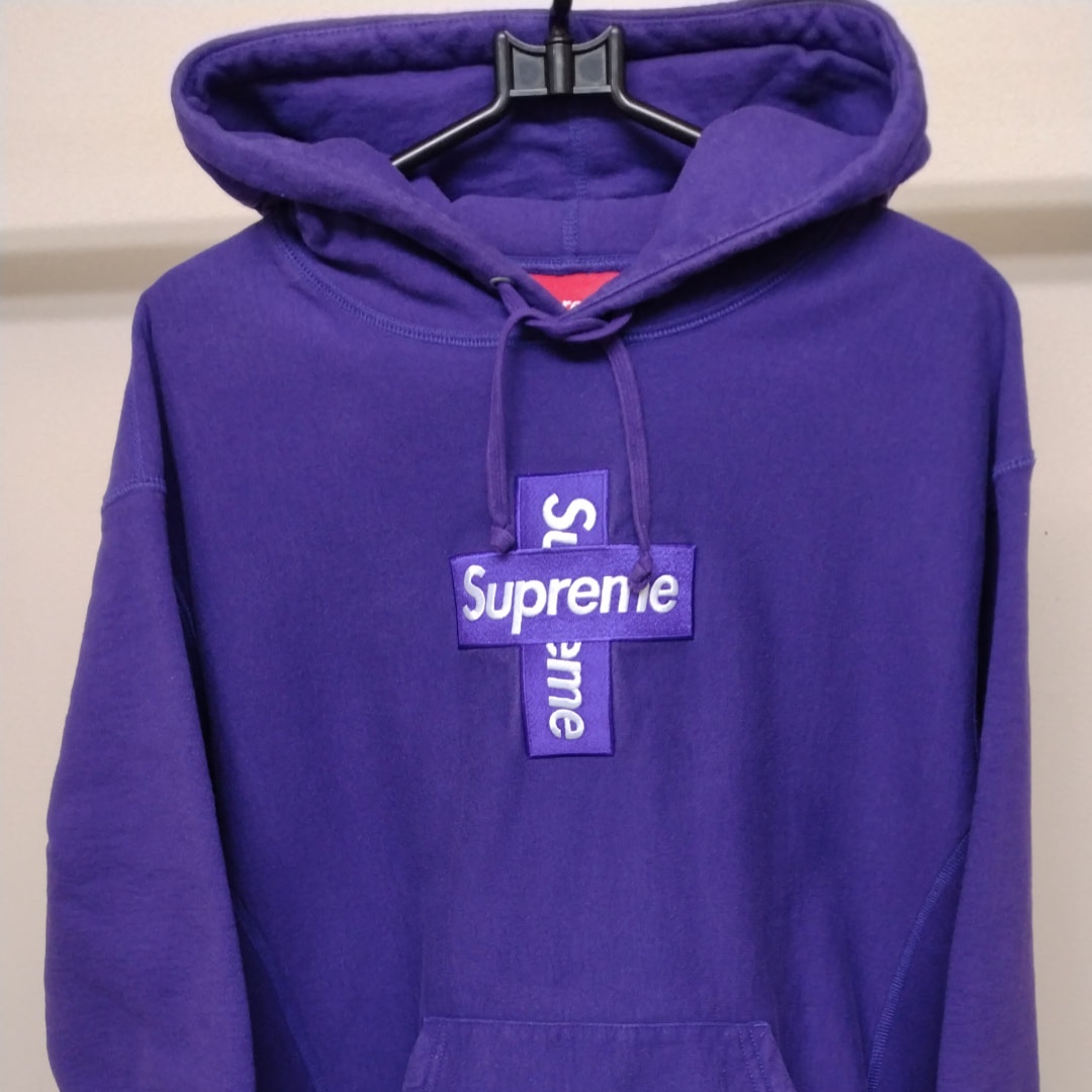 Supreme Cross Box Logo Hooded Sweatshirt "Purple"