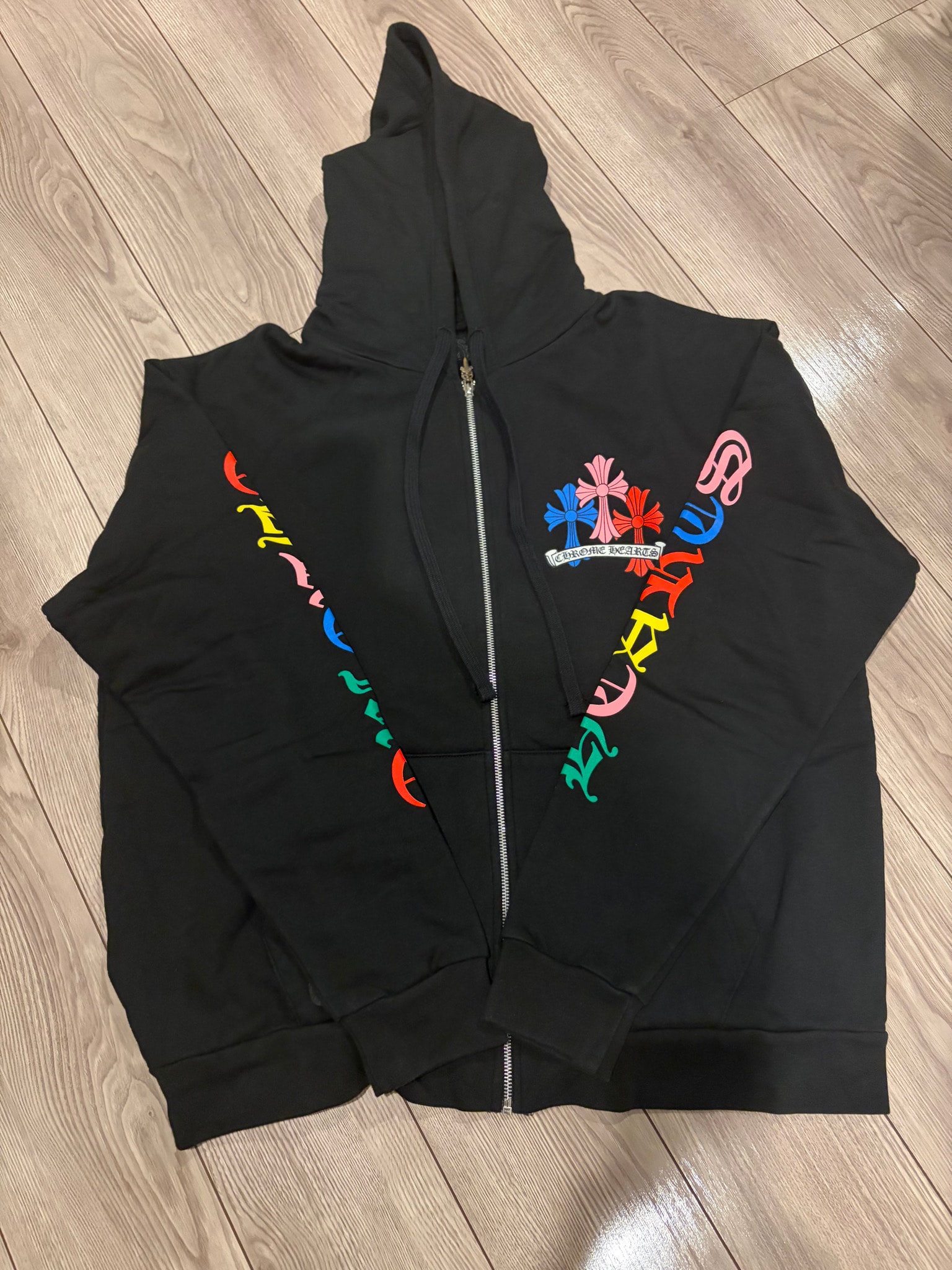 Chrome Hearts Multi Color Cross Cemetery Zip Up Hoodie "Black"