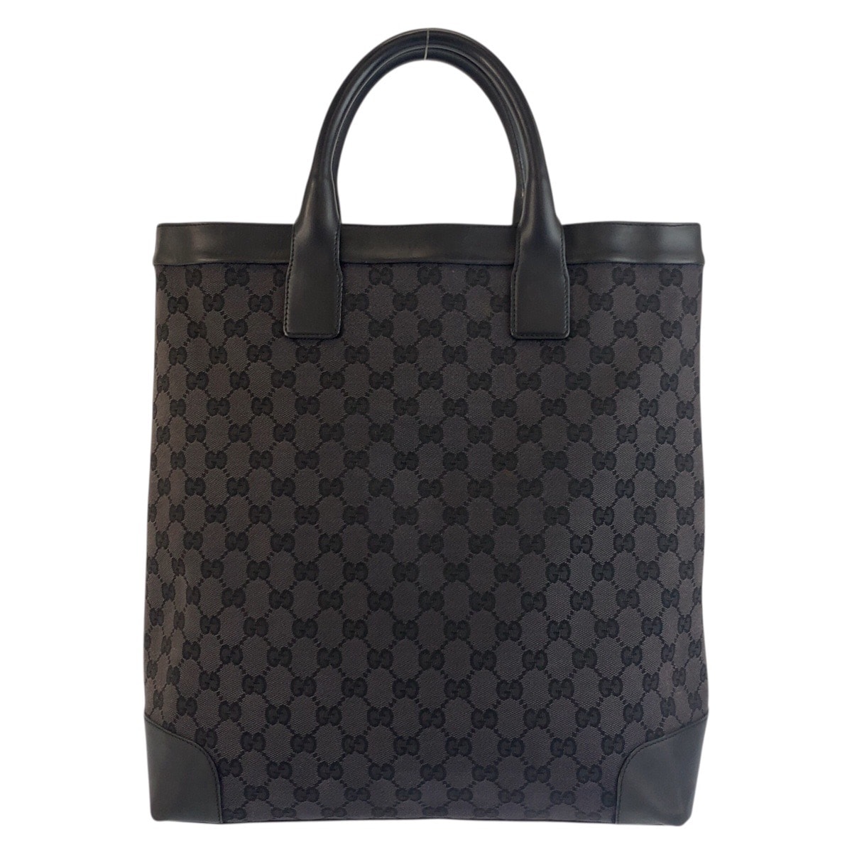 美品 GUCCI グッチ ブラック 黒 GGキャンバス レザー/ トートバッグ ハンドバッグ 603259 【中古】