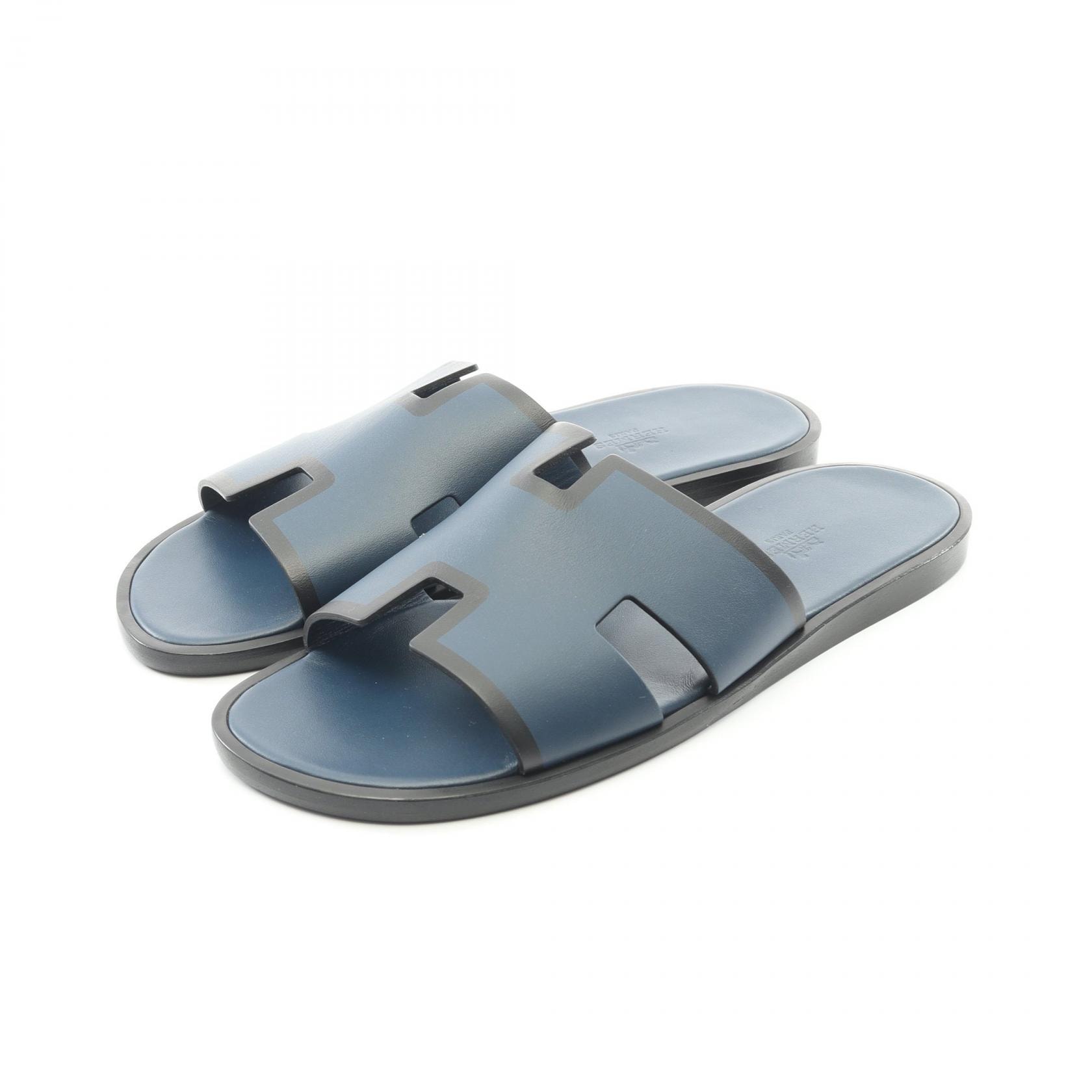 エルメス HERMES イズミール サンダル 靴 レザー メンズ ブルー系 / ブラック系 【中古】