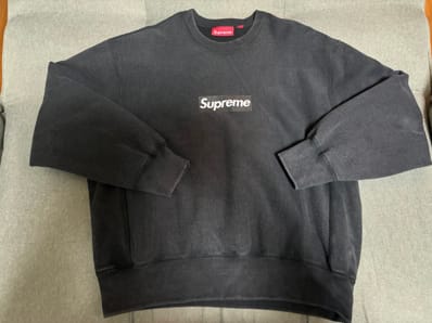 Supreme Washed Box Logo Crewneck "Black"
