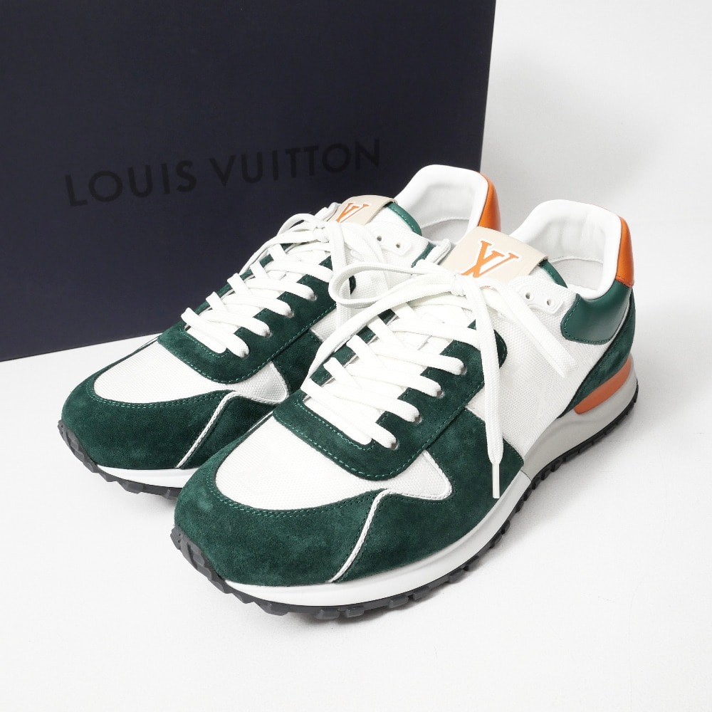 ■美品■2023年製■LOUIS VUITTON ルイ・ヴィトン ランナウェイ スニーカー サイズ7 LV モノグラム ローカット スエード レザー 靴 ブランド古着【中古】20251107/RA6576