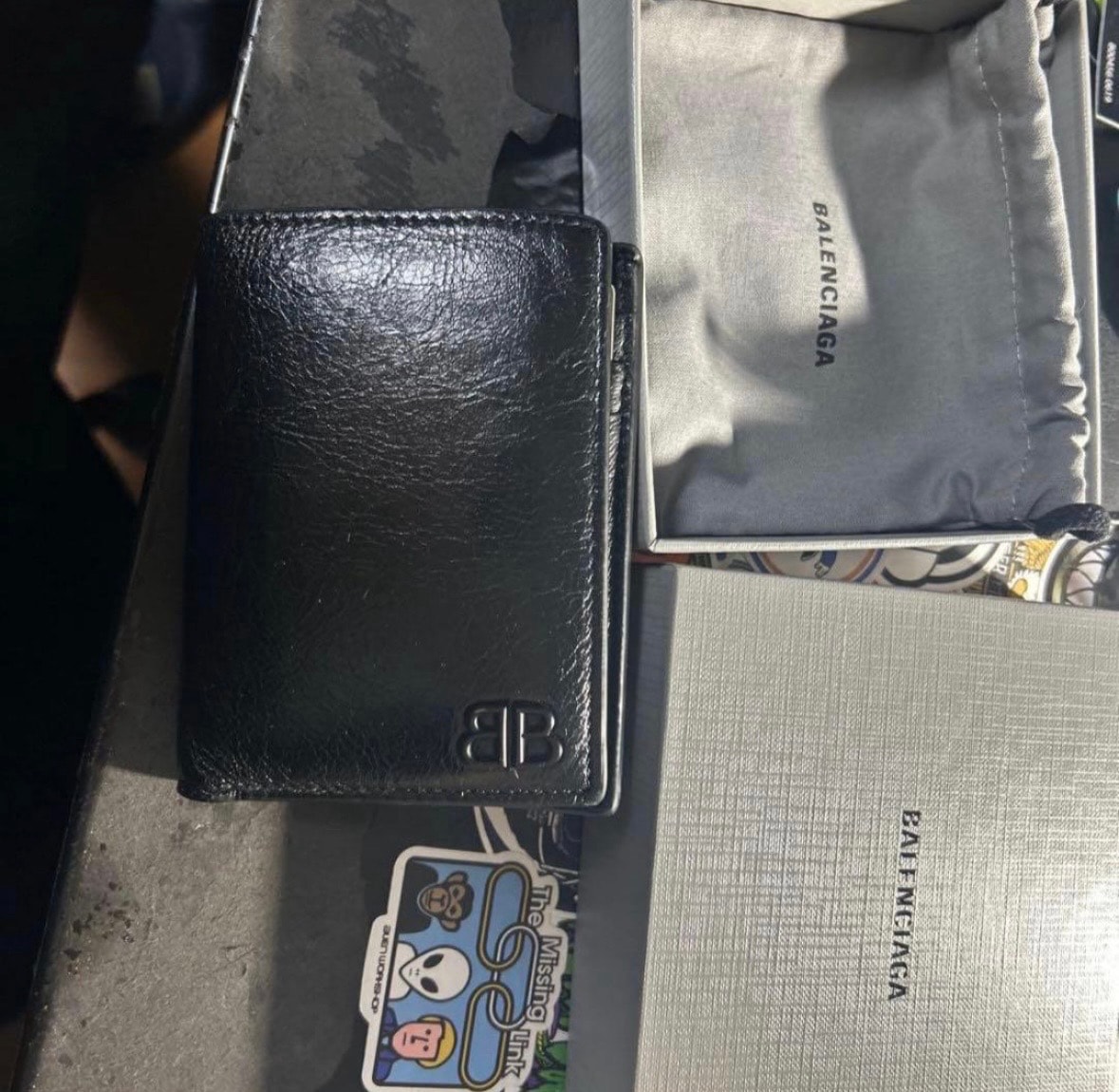 BALENCIAGA Monaco Vertical Bifold Wallet "Black"