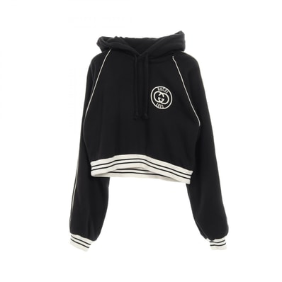 グッチ GUCCI パーカー 衣料品 トップス コットン レディース ブラック系 / ホワイト系 【中古】