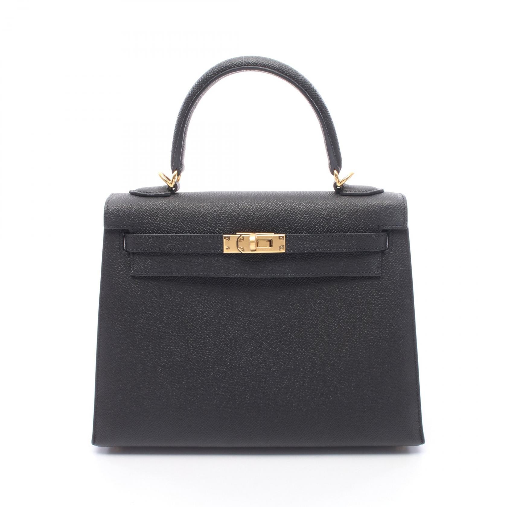 エルメス HERMES ケリー25 ハンドバッグ バッグ レザー カーフ(牛革) ヴォーエプソン ヴォーエプソン ブラック(エルメス) W刻印(2024年製造) レディース ブラック系 【中古】