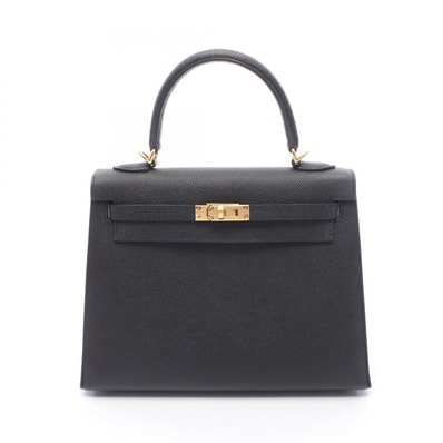 エルメス HERMES ケリー25 ハンドバッグ バッグ レザー カーフ(牛革) ヴォーエプソン ヴォーエプソン ブラック(エルメス) W刻印(2024年製造) レディース ブラック系 【中古】