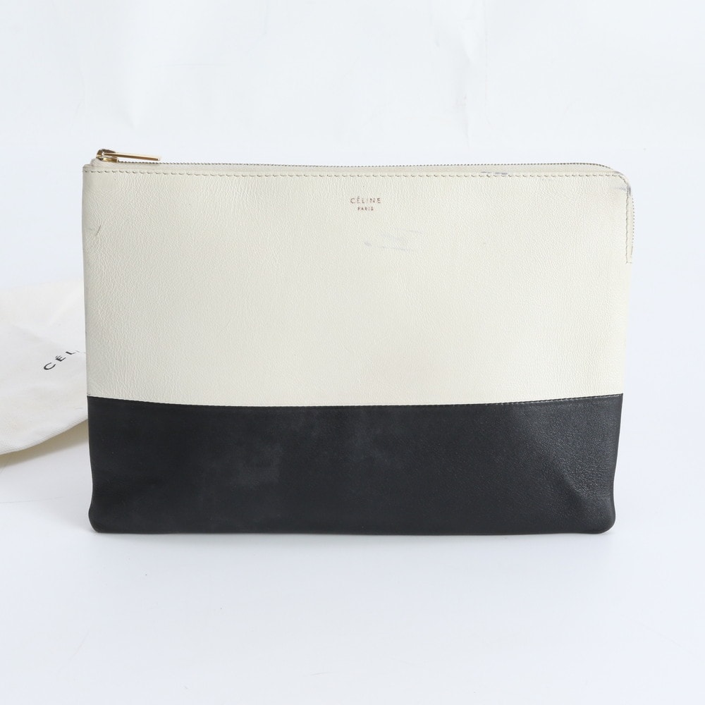 セリーヌ バイカラークラッチ バッグ レザー