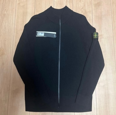 Stone Island 519C2 Full Rib RWS Wool Cardigan with Full Zipper - 24FW "Black"