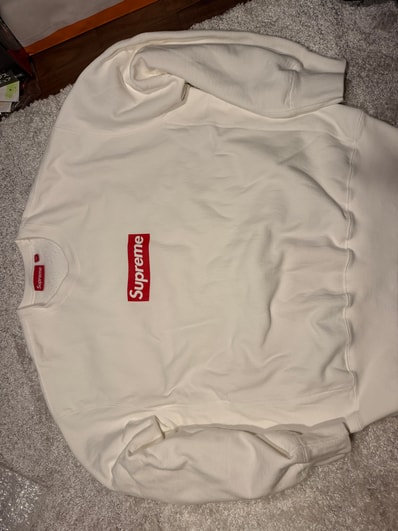 Supreme Washed Box Logo Crewneck "White"