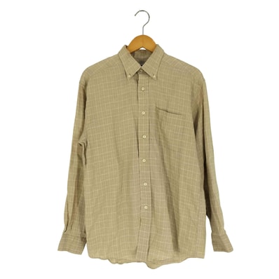 90S リネン100% チェック BDシャツ【1141935595014】