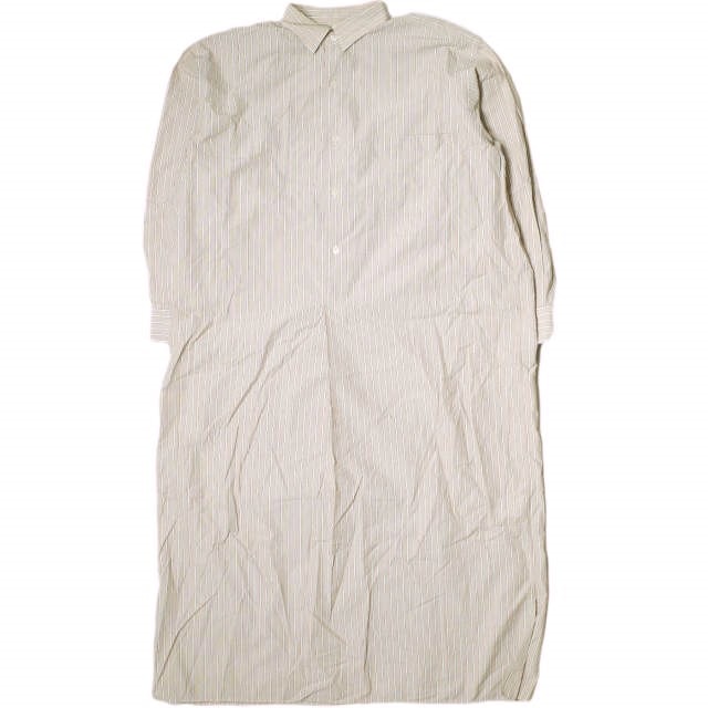 COMOLI コモリ 日本製 コットンシャツワンピース M01-02013 0 ORANGE STRIPE 長袖 ストライプ ロング プルオーバー トップス g15893