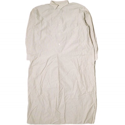 COMOLI コモリ 日本製 コットンシャツワンピース M01-02013 0 ORANGE STRIPE 長袖 ストライプ ロング プルオーバー トップス g15893