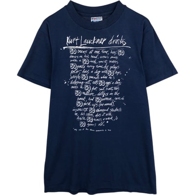 古着 80年代 ヘインズ Hanes Fifty-Fifty 青タグ メッセージプリントTシャツ USA製 メンズM相当 ヴィンテージ/eaa639082