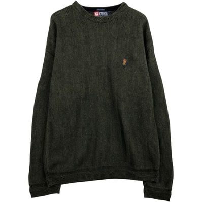 古着 ラルフローレン Ralph Lauren CHAPS チャップス ヘリンボーン コットンニットセーター メンズL相当/eaa627417