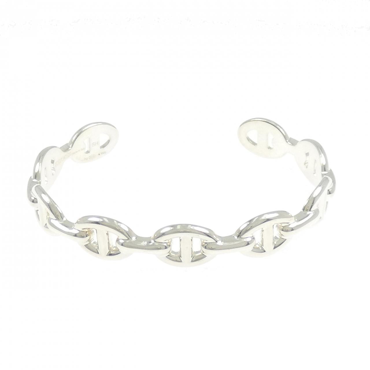 Hermes Chaine D'ancre Enchainee Bracelet Bangle "Silver"