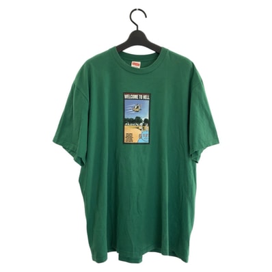 Supreme シュプリーム Welcome To Hell サイズXL グリーン コットン 半袖Tシャツ クルーネック 604008 【中古】