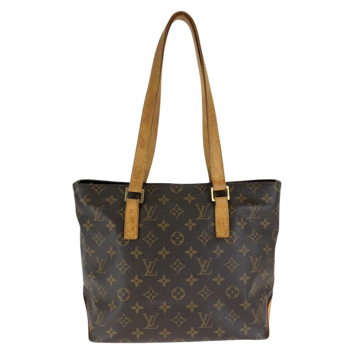 LOUIS VUITTON ルイヴィトン モノグラム カバ・ピアノ ブラウン ゴールド金具 PVC レザー/ トートバッグ ショルダーバッグ 1-0293391 【中古】