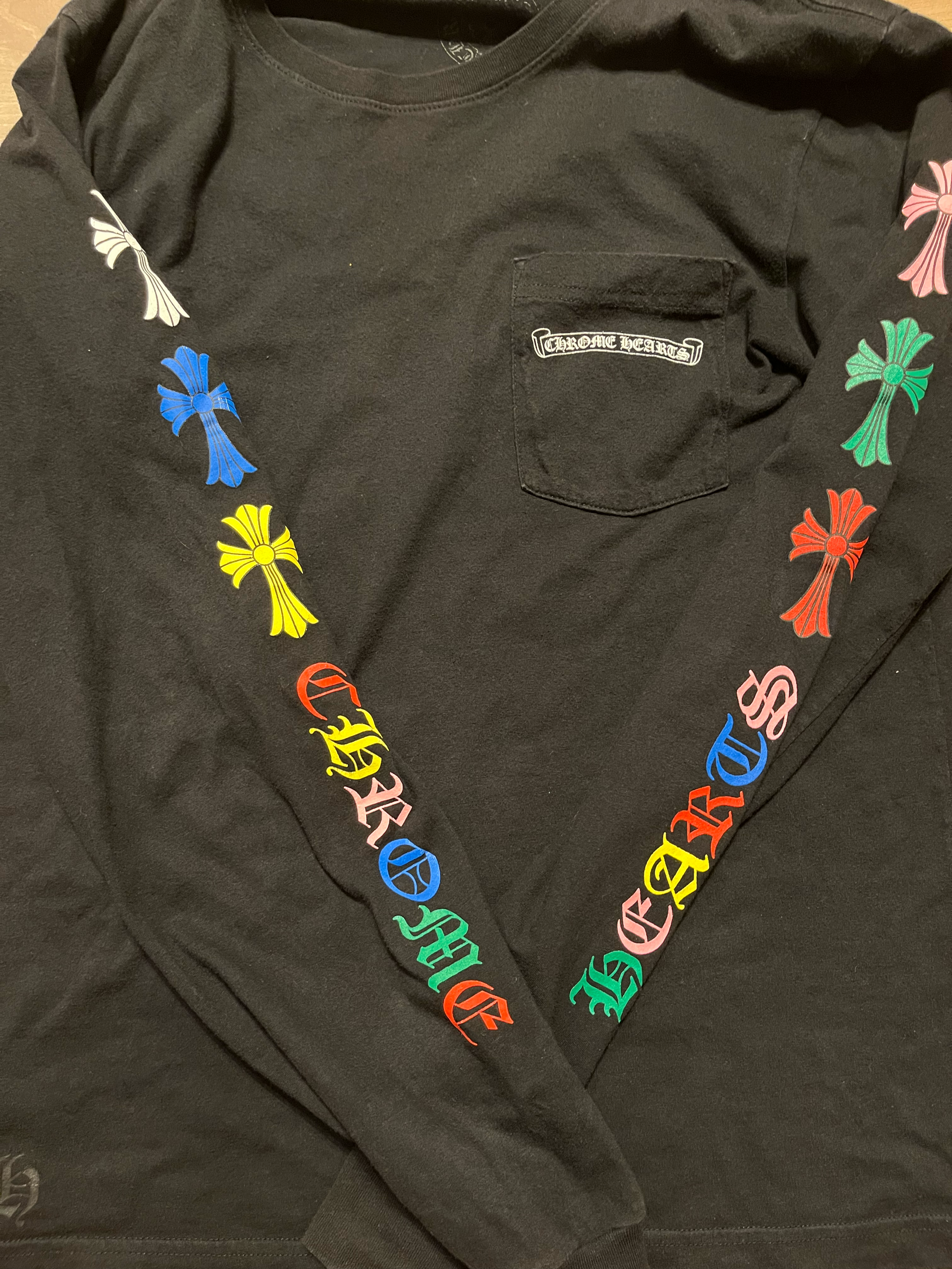 Chrome Hearts Cemetery Cross L/S T-Shirt "Black/Multicolor"
