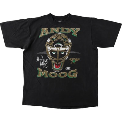 古着 90年代 オニータ ONEITA NHL DALLAS STARS ダラススターズ ANDY MOOG アンディムーグ スポーツプリントTシャツ USA製 メンズL相当 ヴィンテージ/eaa630926