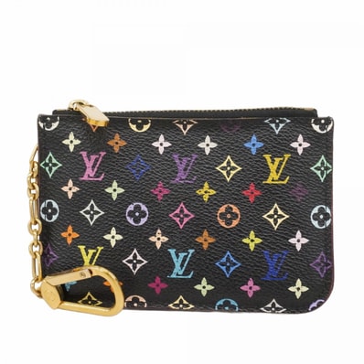 【6dc3585】ルイヴィトン コインケース モノグラム・マルチカラー ポシェットクレ M60279 ノワール ヴィオレ【中古】レディース