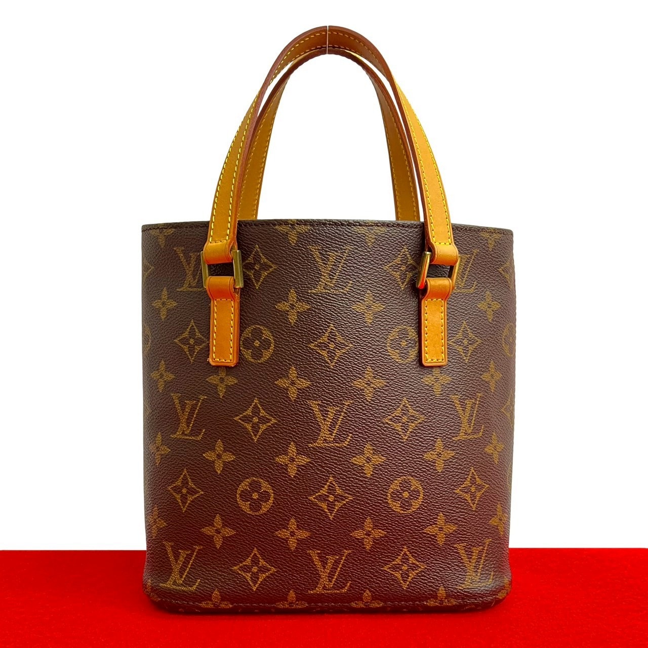 LOUIS VUITTON ルイヴィトン ヴァヴァン PM モノグラム レザー PVC トートバッグ ブラウン
 42750