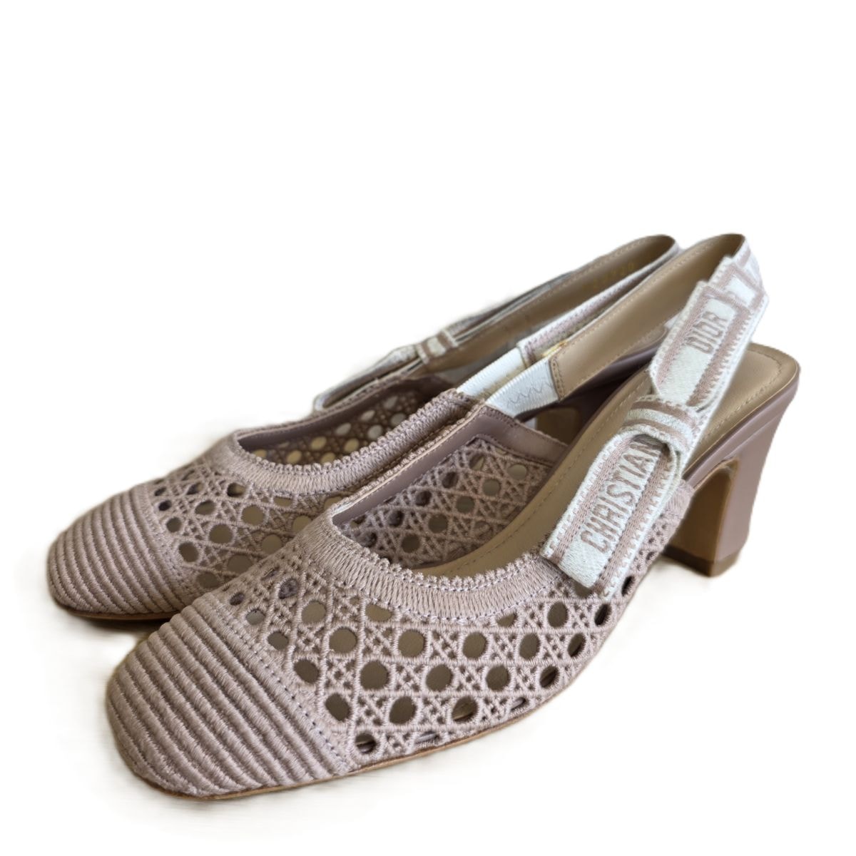 Dior ディオール DIOR&MOI ディオール&モワ スリングバックパンプス カナージュ サンダル 37 24cm パンプス KCP890RCE ベージュ  レディース【中古】