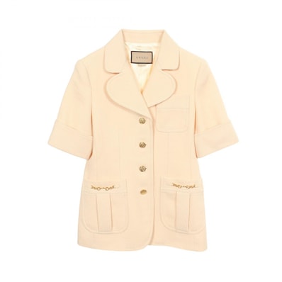 グッチ GUCCI ホースビット 半袖 テーラードジャケット 衣料品 アウター ウール レディース ベージュ系 643288 【中古】