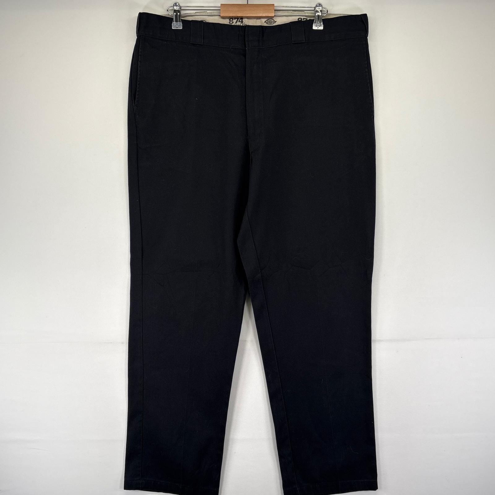 古着 ディッキーズ Dickies パンツ 874 ワンポイントロゴ ワーク 大きいサイズ テーパード w42×L32 ブラック系 メンズ
